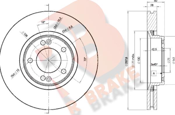 R Brake 78RBD27814 - Тормозной диск autospares.lv