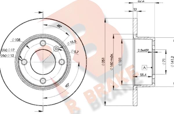 R Brake 78RBD27812 - Тормозной диск autospares.lv