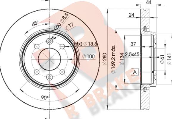 R Brake 78RBD27829 - Тормозной диск autospares.lv