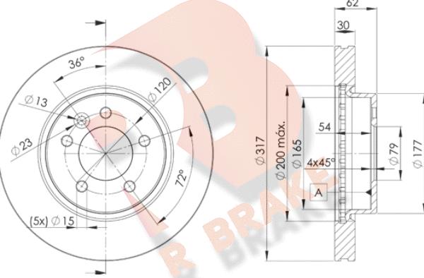 R Brake 78RBD27360 - Тормозной диск autospares.lv