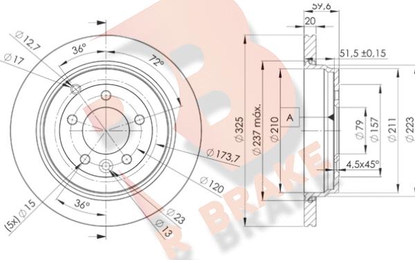 R Brake 78RBD27361 - Тормозной диск autospares.lv