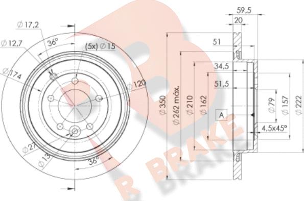 R Brake 78RBD27363 - Тормозной диск autospares.lv