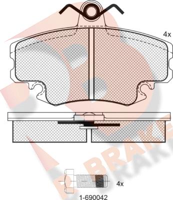 R Brake RB0993-204 - Тормозные колодки, дисковые, комплект autospares.lv