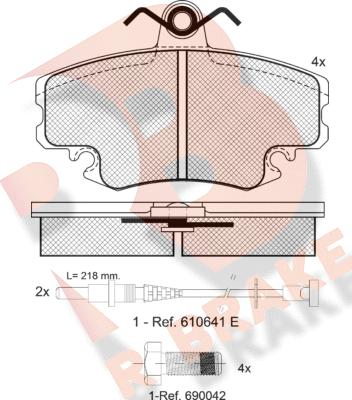 R Brake RB0993-700 - Тормозные колодки, дисковые, комплект autospares.lv