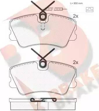 R Brake RB0944 - Тормозные колодки, дисковые, комплект autospares.lv