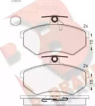 R Brake RB0950 - Тормозные колодки, дисковые, комплект autospares.lv