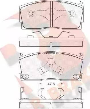 R Brake RB0951 - Тормозные колодки, дисковые, комплект autospares.lv