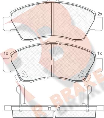 R Brake RB0958 - Тормозные колодки, дисковые, комплект autospares.lv