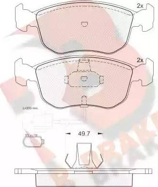 R Brake RB0957 - Тормозные колодки, дисковые, комплект autospares.lv