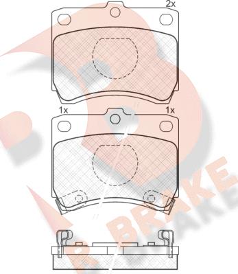 R Brake RB0969 - Тормозные колодки, дисковые, комплект autospares.lv