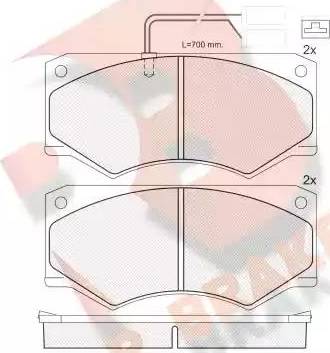 R Brake RB0964 - Тормозные колодки, дисковые, комплект autospares.lv