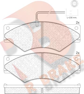 R Brake RB0965 - Тормозные колодки, дисковые, комплект autospares.lv