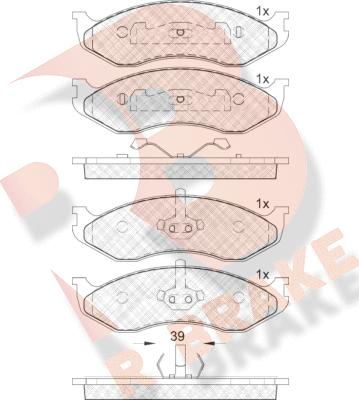 R Brake RB0968 - Тормозные колодки, дисковые, комплект autospares.lv