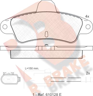 R Brake RB0919 - Тормозные колодки, дисковые, комплект autospares.lv