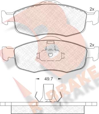 R Brake RB0916 - Тормозные колодки, дисковые, комплект autospares.lv