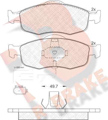 R Brake RB0917 - Тормозные колодки, дисковые, комплект autospares.lv