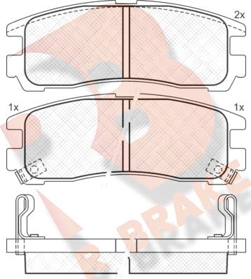 R Brake RB0981 - Тормозные колодки, дисковые, комплект autospares.lv