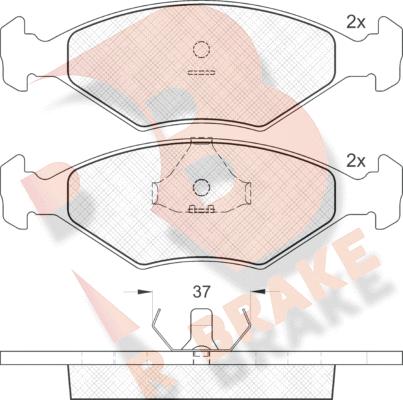 R Brake RB0926 - Тормозные колодки, дисковые, комплект autospares.lv