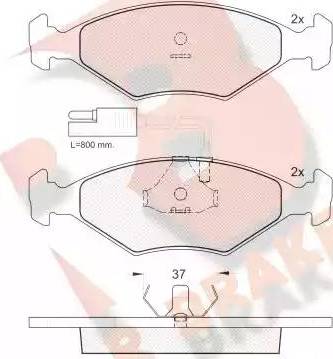 R Brake RB0927 - Тормозные колодки, дисковые, комплект autospares.lv