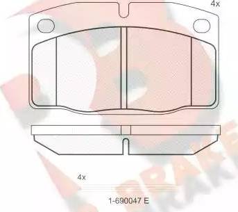 R Brake RB0454-066 - Тормозные колодки, дисковые, комплект autospares.lv