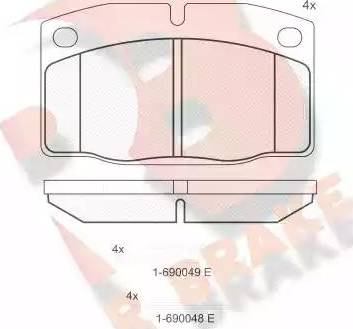 R Brake RB0454-073 - Тормозные колодки, дисковые, комплект autospares.lv