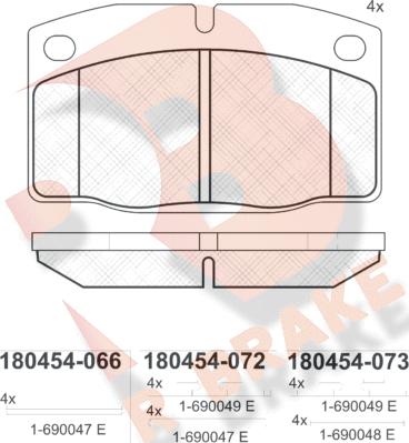 R Brake RB0454 - Тормозные колодки, дисковые, комплект autospares.lv