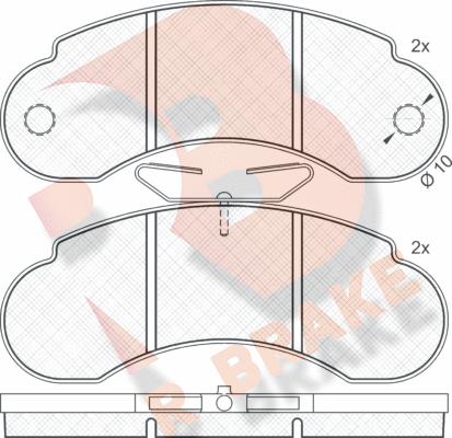 R Brake RB0452 - Тормозные колодки, дисковые, комплект autospares.lv