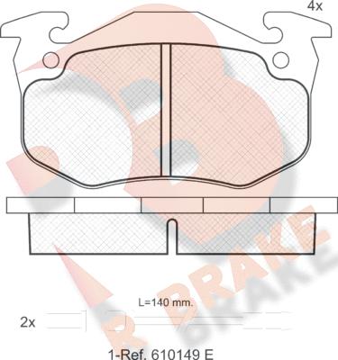 R Brake RB0457 - Тормозные колодки, дисковые, комплект autospares.lv