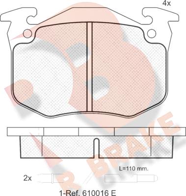 R Brake RB0469 - Тормозные колодки, дисковые, комплект autospares.lv