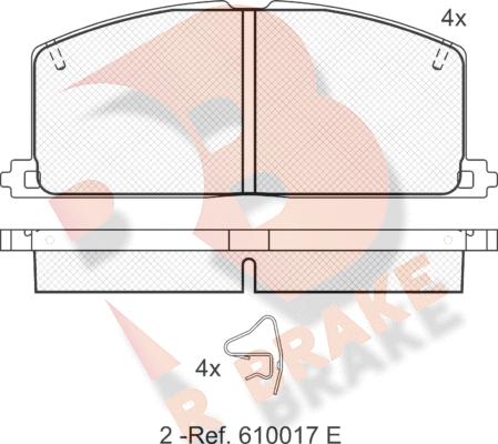 R Brake RB0462 - Тормозные колодки, дисковые, комплект autospares.lv