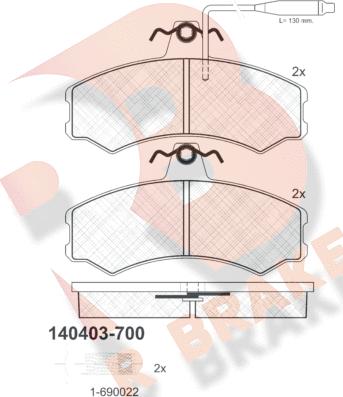 R Brake RB0403-700 - Тормозные колодки, дисковые, комплект autospares.lv