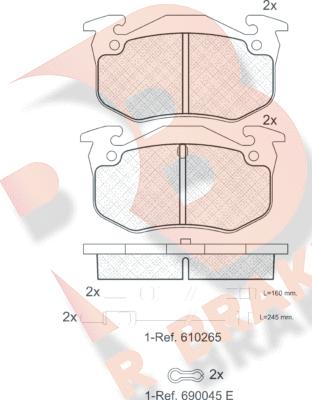 R Brake RB0417-066 - Тормозные колодки, дисковые, комплект autospares.lv