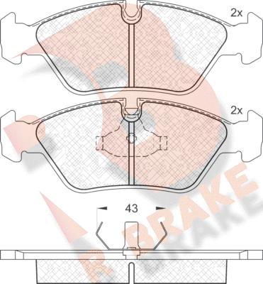 R Brake RB0423 - Тормозные колодки, дисковые, комплект autospares.lv