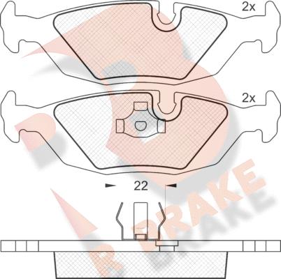 R Brake RB0422 - Тормозные колодки, дисковые, комплект autospares.lv