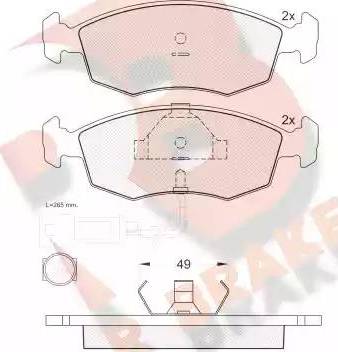 R Brake RB0475 - Тормозные колодки, дисковые, комплект autospares.lv