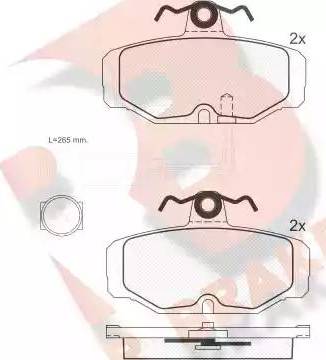 R Brake RB0598 - Тормозные колодки, дисковые, комплект autospares.lv