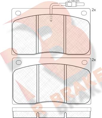 R Brake RB0544 - Тормозные колодки, дисковые, комплект autospares.lv