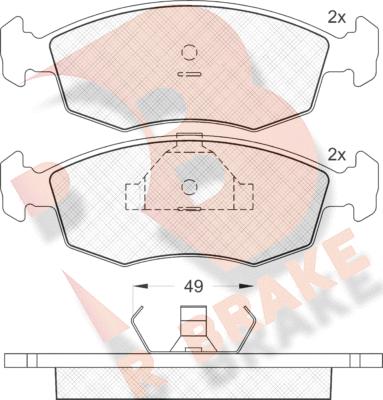 R Brake RB0543 - Тормозные колодки, дисковые, комплект autospares.lv