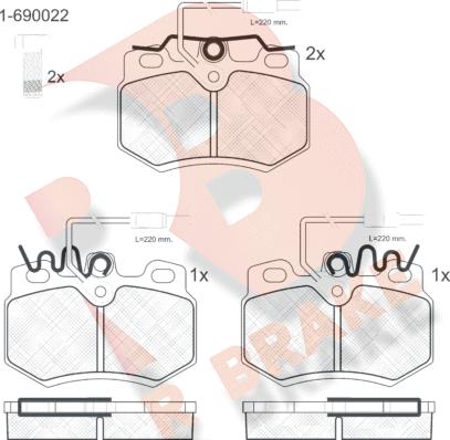 R Brake RB0553-203 - Тормозные колодки, дисковые, комплект autospares.lv