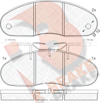 R Brake RB0560 - Тормозные колодки, дисковые, комплект autospares.lv