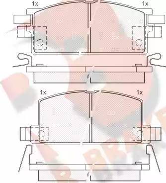 R Brake RB0504 - Тормозные колодки, дисковые, комплект autospares.lv