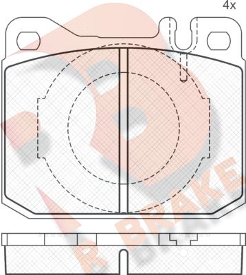 R Brake RB0511 - Тормозные колодки, дисковые, комплект autospares.lv