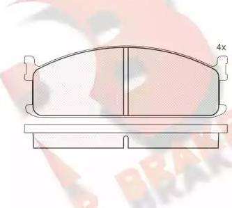 R Brake RB0521 - Тормозные колодки, дисковые, комплект autospares.lv