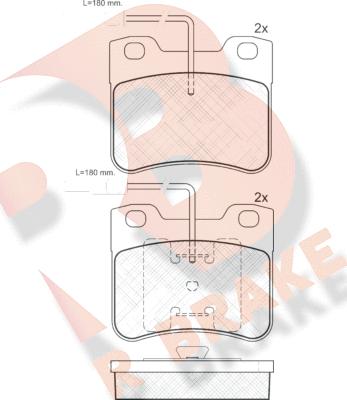 R Brake RB0691 - Тормозные колодки, дисковые, комплект autospares.lv