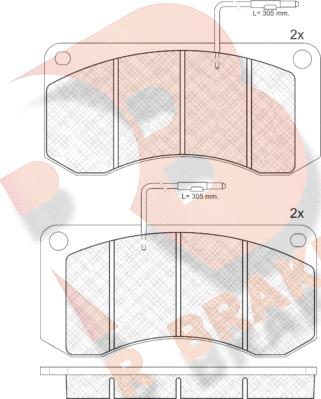 R Brake RB0659 - Тормозные колодки, дисковые, комплект autospares.lv