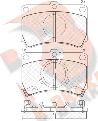 R Brake RB0611 - Тормозные колодки, дисковые, комплект autospares.lv