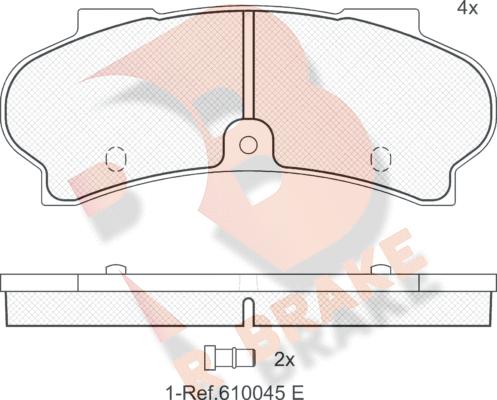 R Brake RB0187 - Тормозные колодки, дисковые, комплект autospares.lv