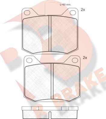 R Brake RB0120 - Тормозные колодки, дисковые, комплект autospares.lv