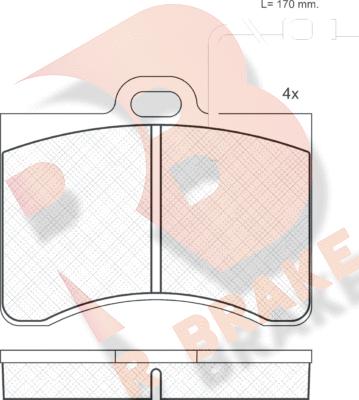 R Brake RB0175 - Тормозные колодки, дисковые, комплект autospares.lv