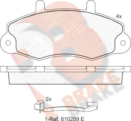 R Brake RB0896-203 - Тормозные колодки, дисковые, комплект autospares.lv